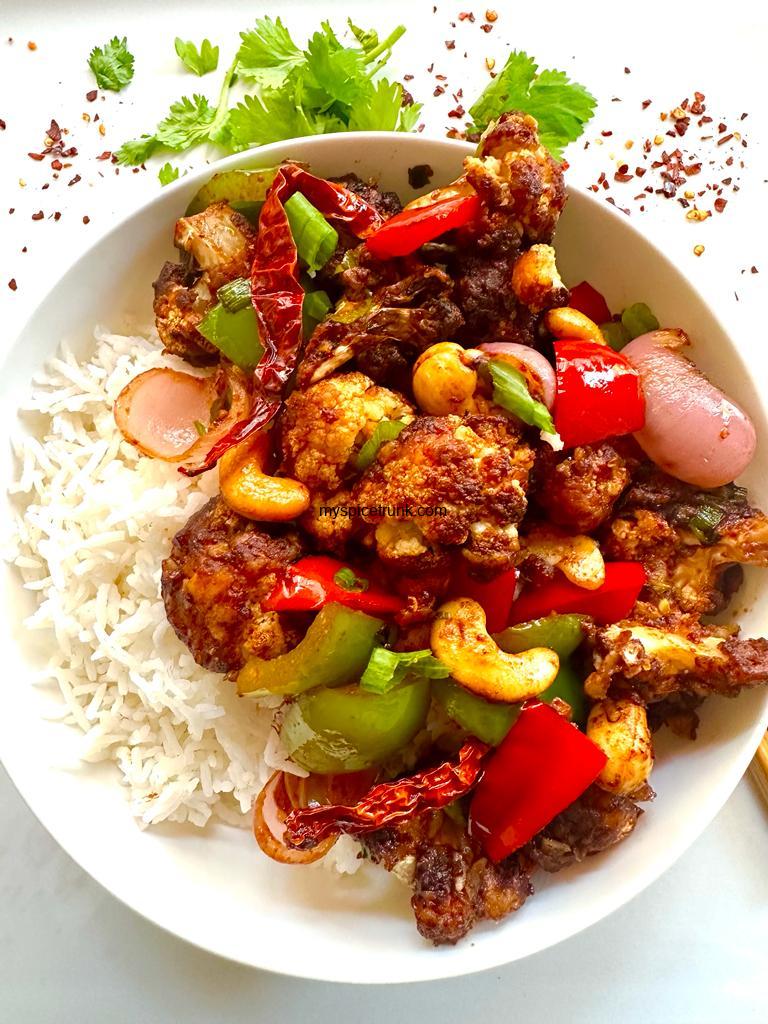 Air Fryer kung Pao Cauliflower